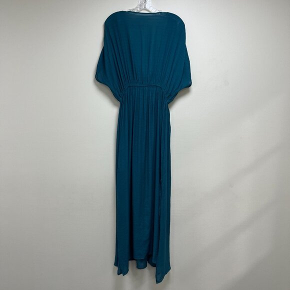 Cupshe Teal V-Neck Smocked Waist Maxi Dress: NWT - Picture 2 of 6